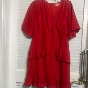 Altar’d State Red ruffle layered dress size L
